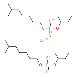 zinc bis[O-(6-methylheptyl)] bis[O-(sec-butyl)] bis(dithiophosphate) Structure