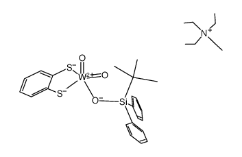 (Et4N)[WO2(OSiPh2(t-Bu))(benzene-1,2-dithiolate)]结构式