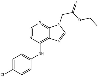 9H-Purine-9-acetic acid, 6-[(p-chlorophenyl)amino)-, ethyl ester Structure