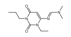 6-[1-aza-2-(dimethylamino)vinyl]-1-ethyl-3-propyl-1,3-dihydropyrimidine-2,4-dione结构式