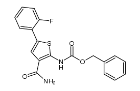 benzyl [3-(aminocarbonyl)-5-(2-fluorophenyl)-2-thienyl]carbamate Structure