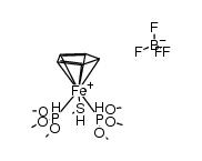(cyclopentadienyl)(dimethylsulfide)bis(trimethylphosphite)iron(II) tetrafluoroborate Structure