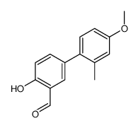 2-hydroxy-5-(4-methoxy-2-methylphenyl)benzaldehyde结构式