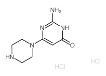 2-amino-6-(1-piperazinyl)-4(3H)-pyrimidinone(SALTDATA: 2HCl 0.1H2O)结构式