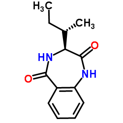 (3S)-3-sec-Butyl-3,4-dihydro-1H-1,4-benzodiazepine-2,5-dione结构式