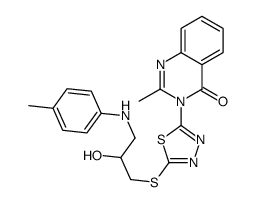 3-[5-[2-hydroxy-3-(4-methylanilino)propyl]sulfanyl-1,3,4-thiadiazol-2-yl]-2-methylquinazolin-4-one Structure