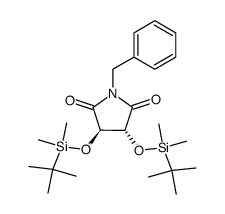 (3R,4R)-3,4-Bis<(tert-butyldimethylsilyl)oxy>-1-benzyl-2,5-pyrrolidinedione结构式