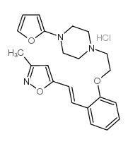 Piperazine, 1-(2-furanyl)-4-(2-(2-(2-(3-methyl-5-isoxazolyl)ethenyl)ph enoxy)ethyl)-, monohydrochloride, (E)- structure