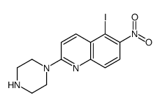 5-iodo-6-nitro-2-piperazinylquinoline Structure