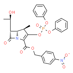 1-Azabicyclo[3.2.0]hept-2-ene-2-carboxylic acid, 3-[(diphenoxyphosphinyl)oxy]-6-(1-hydroxyethyl)-4-methyl-7-oxo-, (4-nitrophenyl)methyl ester, [4R-[4α,5α,6β(R*)]]- (9CI) structure