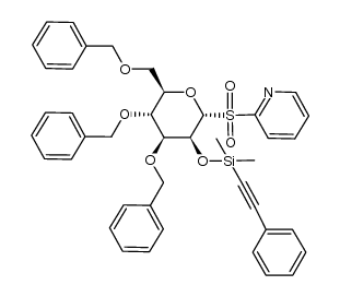 3,4,6-Tri-O-benzyl-2-O-[dimethyl(phenylethynyl)silyl]-α-D-mannopyranosyl 2-pyridyl sulfone结构式