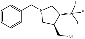 反式-(1-苄基-4-(三氟甲基)吡咯烷-3-基)甲醇结构式