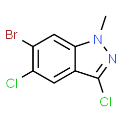 6-bromo-3,5-dichloro-1-methyl-indazole structure