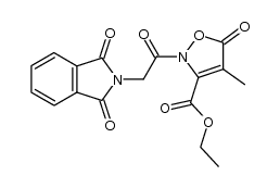 ethyl 2-[2-(1,3-dioxo-1,3-dihydro-2H-isoindol-2-yl)acetyl]-4-methyl-5-oxo-2,5-dihydroisoxazole-3-carboxylate结构式