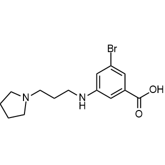 3-Bromo-5-((3-(pyrrolidin-1-yl)propyl)amino)benzoicacid Structure
