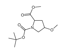 (2R,4R)-4-甲氧基-1,2-吡咯烷二羧酸-1-(1,1-二甲基乙基)-2-甲酯结构式