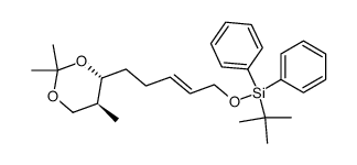 tert-butyldiphenyl[(E)-5-[(4R,5S)-2,2,5-trimethyl-1,3-dioxan-4-yl]pent-2-enyloxy]silane结构式
