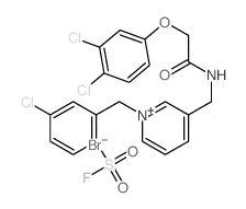 Pyridinium,1-[[5-chloro-2-(fluorosulfonyl)phenyl]methyl]-3-[[[2-(3,4-dichlorophenoxy)acetyl]amino]methyl]-,bromide (1:1) structure