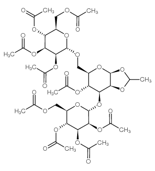 O-2,3,4,6-Tetra-O-acetyl-a-D-mannopyranosyl-(1-3)-O-[2,3,4,6-tetra-O-acetyl-a-D-mannopyranosyl-(1-6)]-1,2-O-ethylidene--D-mannopyranose Acetate结构式