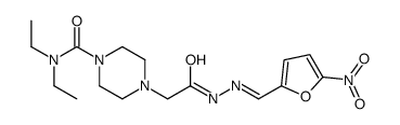 N'-[(5-Nitrofuran-2-yl)methylene]-4-[(diethylamino)carbonyl]-1-piperazineacetic acid hydrazide结构式