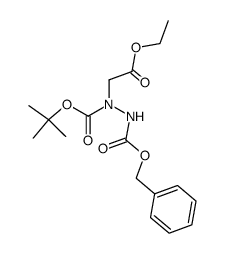 2-Benzyloxycarbonyl-1-(t-butyloxycarbonyl)-1-(ethoxycarbonylmethyl)hydrazine Structure