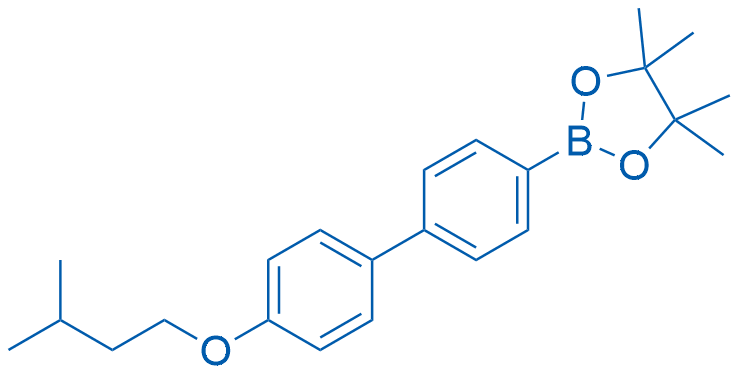 2-(4'-(异戊氧基)-[1,1'-联苯]-4-基)-4,4,5,5-四甲基-1,3,2-二氧硼杂环戊烷结构式