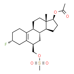 3α-Fluoro-6β-[(methylsulfonyloxy)methyl]estr-5(10)-en-17β-ol acetate structure