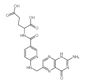 L-Glutamic acid,N-[[6-[[(2-amino-1,4-dihydro-4-oxo-6-pteridinyl)methyl]amino]-3-pyridinyl]carbonyl]-(9CI)结构式