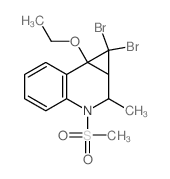 1,1-dibromo-7b-ethoxy-2-methyl-3-methylsulfonyl-1a,2-dihydrocyclopropa[c]quinoline结构式