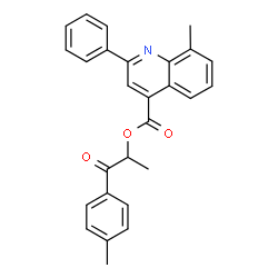 1-methyl-2-(4-methylphenyl)-2-oxoethyl 8-methyl-2-phenyl-4-quinolinecarboxylate structure