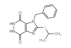 1H-Imidazo[4,5-d]pyridazine-4,7-dione,5,6-dihydro-2-[(1-methylethyl)thio]-1-(phenylmethyl)-结构式