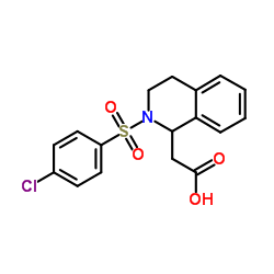 {2-[(4-Chlorophenyl)sulfonyl]-1,2,3,4-tetrahydro-1-isoquinolinyl}acetic acid Structure