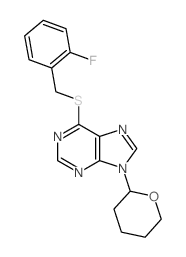 6-[(2-fluorophenyl)methylsulfanyl]-9-(oxan-2-yl)purine Structure