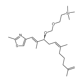2-methyl-4-[2,6,10-trimethyl-3-(2-trimethylsilanyl-ethoxymethoxy)-undeca-1,5,10-trienyl]-thiazole Structure
