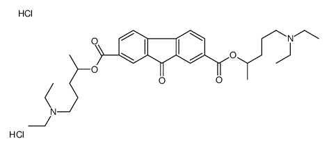 4-[7-[5-(diethylazaniumyl)pentan-2-yloxycarbonyl]-9-oxofluorene-2-carbonyl]oxypentyl-diethylazanium,dichloride Structure