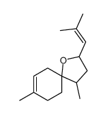 4,8-Dimethyl-2-(2-methyl-1-propenyl)-1-oxaspiro[4.5]dec-7-ene结构式