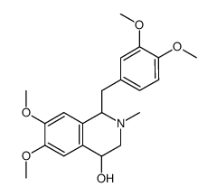 6,7-dimethoxy-1-(3,4-dimethoxybenzyl)-2-methyl-1,2,3,4-tetrahydroisoquinolin-4-ol结构式