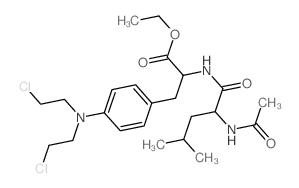 Alanine,N-(N-acetyl-L-leucyl)-3-[p-[bis(2-chloroethyl)amino]phenyl]-, ethyl ester, L-(8CI) Structure