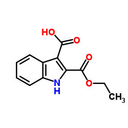 2-(乙氧羰基)-1H-吲哚-3-羧酸结构式
