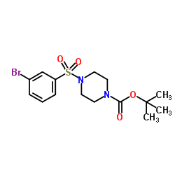 2-Methyl-2-propanyl 4-[(3-bromophenyl)sulfonyl]-1-piperazinecarboxylate结构式