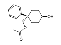 Acetic acid 4-hydroxy-1-phenyl-cyclohexylmethyl ester Structure