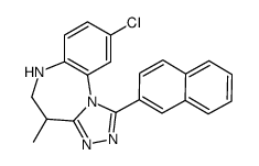 9-chloro-4-methyl-1-naphthalen-2-yl-5,6-dihydro-4H-[1,2,4]triazolo[4,3-a][1,5]benzodiazepine结构式