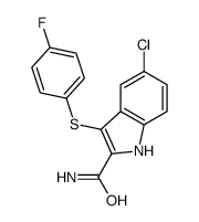 5-chloro-3-(4-fluorophenyl)sulfanyl-1H-indole-2-carboxamide Structure