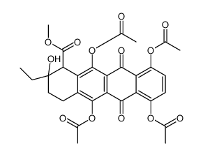 5,7,10,12-Tetrakis(acetyloxy)-2-ethyl-1,2,3,4,6,11-hexahydro-2-hydroxy-6,11-dioxo-1-naphthacenecarboxylic acid methyl ester结构式