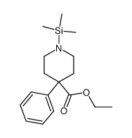 4-Phenyl-1-(trimethylsilyl)-4-piperidinecarboxylic acid ethyl ester结构式