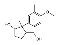 3-(hydroxymethyl)-2-(4-methoxy-3-methylphenyl)-2-methylcyclopentan-1-ol结构式