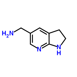 1H-吡咯并[2,3-b]吡啶-5-甲胺,2,3-二氢-结构式
