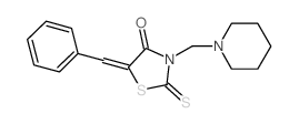 5-benzylidene-3-(piperidin-1-ylmethyl)-2-sulfanylidene-1,3-thiazolidin-4-one结构式