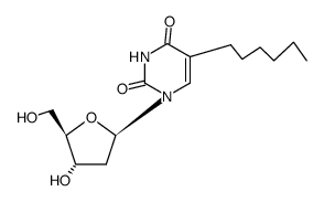 5-hexyl-2'-deoxyuridine structure