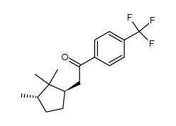 1-[(4-trifluoromethyl)phenyl]-2-[(1R,3S)-2,2,3-trimethylcyclopent-1-yl]ethan-1-one结构式